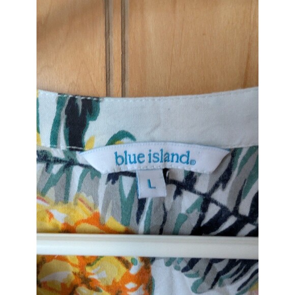 Blue Island Coverup swim tropical dress womens L - Picture 7 of 13